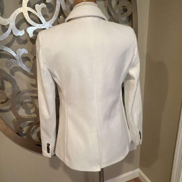 Ann Taylor Hutton Blazer Size 4 White Soft Jacket Brushed Knit NEW NWT - Picture 2 of 8